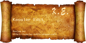 Kessler Edit névjegykártya